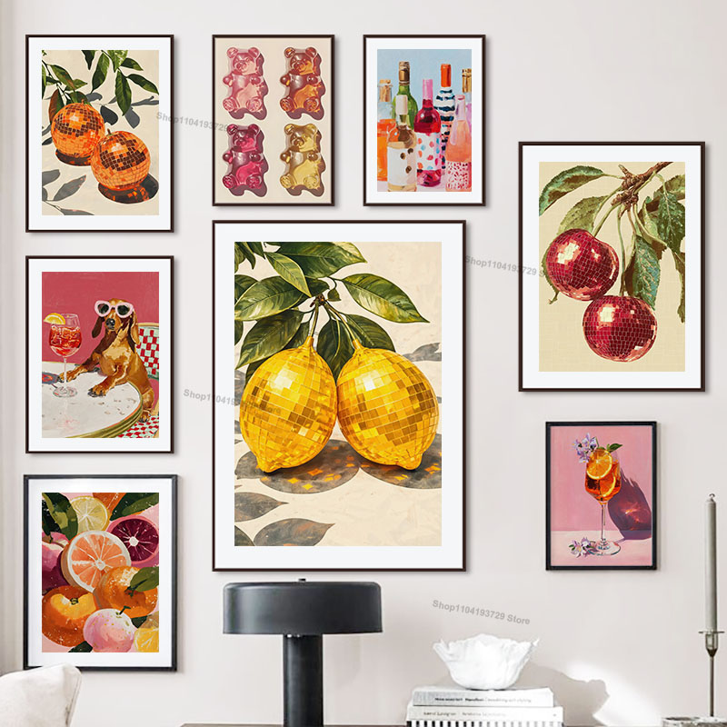 Home Decor Orange - Retro Trendige Zitrone Orange Hund Süßigkeiten
