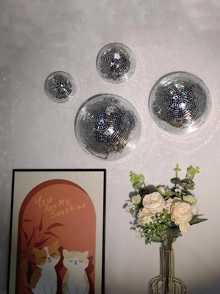 Home Decor Mirror - Neue Wand-Disco-Kugel, verspiegelte Designs, metallische Heimdekoration,