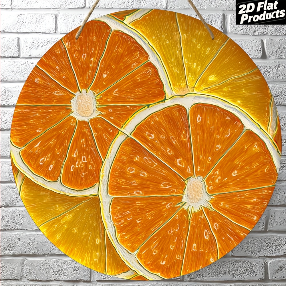 Home Decor Orange - Moderne orangefarbene Aluminium-Wandkunst, 30,5 cm, wasserfest,
