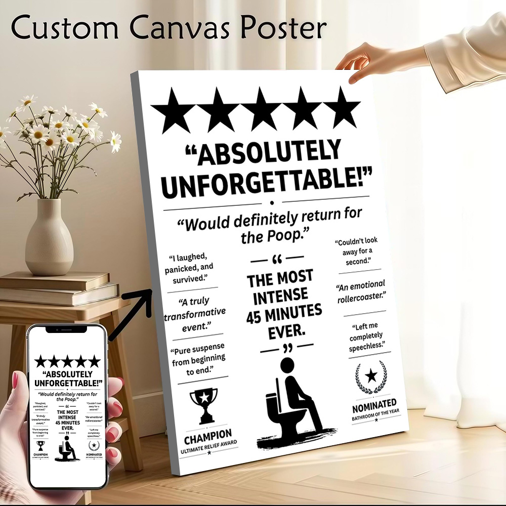 Review Home Decor - Lustiges Badezimmer-Poster, bedrucktes Leinwandposter, personalisierte hochwertige