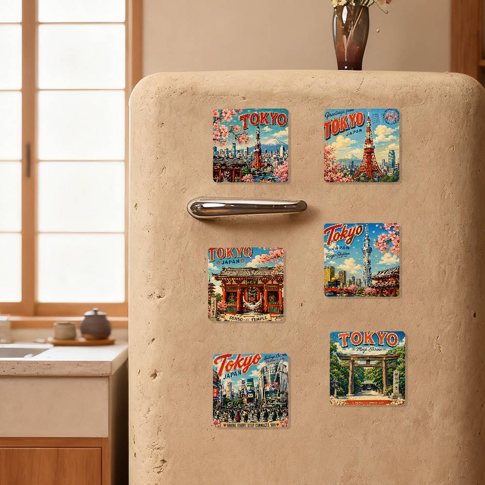 Home Decor Tokyo - Vintage Postkarte Tokio Kühlschrankmagnet Kreative Küchen-