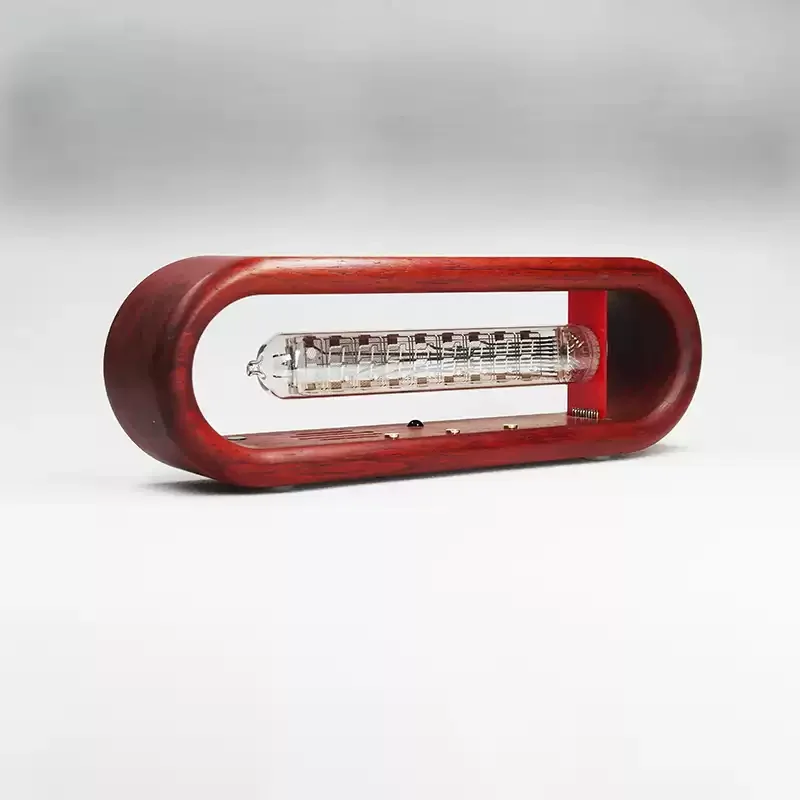 Home Decor Youtube - WLAN-Netzwerk-Zeitkorrektur-Tischuhr IV18 mit Fluoreszenzröhren-Design, Minimalistische Wohndekor-Uhr