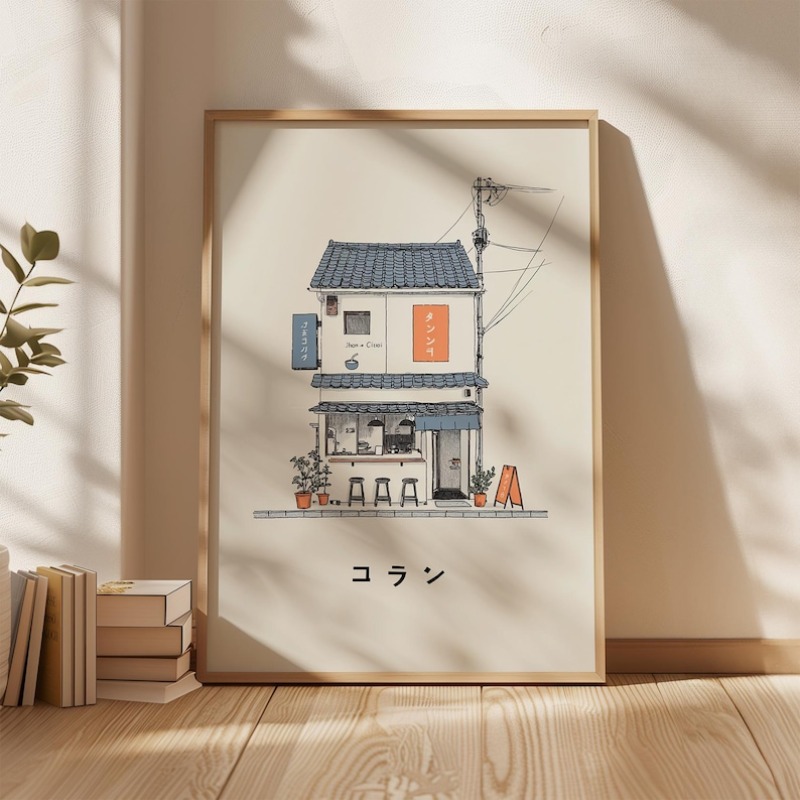 Home Decor Aesthetic Pinterest - 1 Stück japanischer Ramen-Shop-Leinwand-Wandkunstdruck, rahmenloses minimalistisches