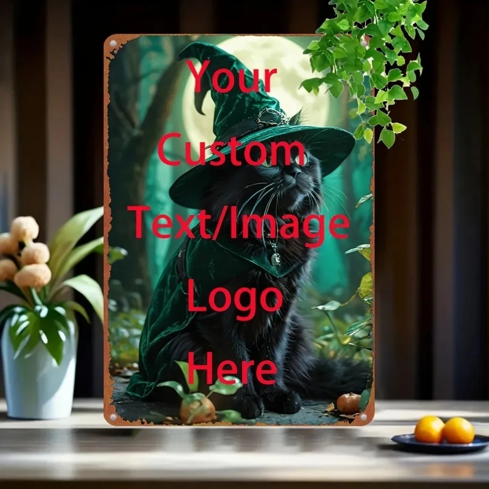 Home Decor Logo - 20,32×30,48CM Maßgefertigte HD-Druck Aluminiumplakette, Personalisierter Text,