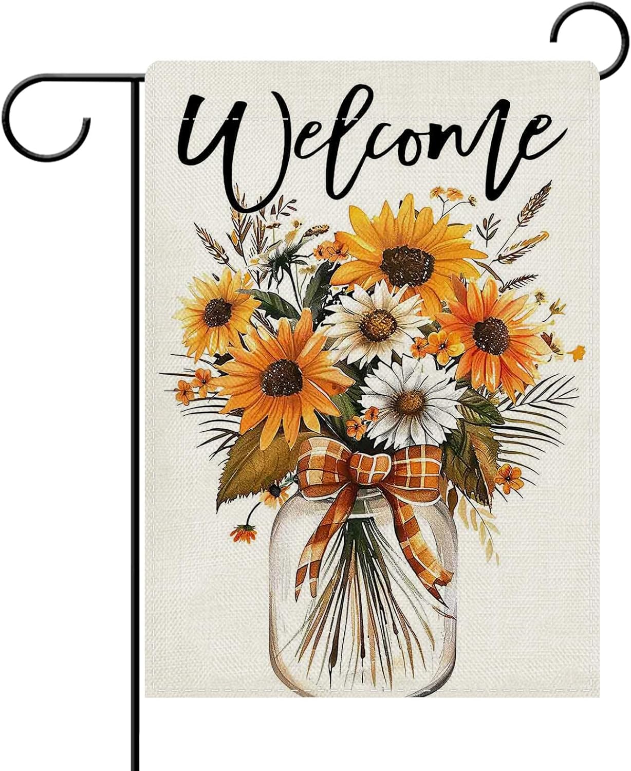 Home Decor Outside - Dyrenson Welcome Fall Flower Dekorative Gartenflagge,