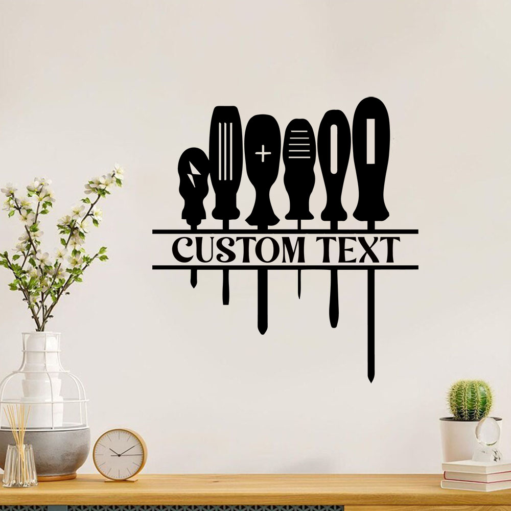 Home Decor Wall Stickers - 1 Stück coole Reparaturwerkzeuge, anpassbarer Text,