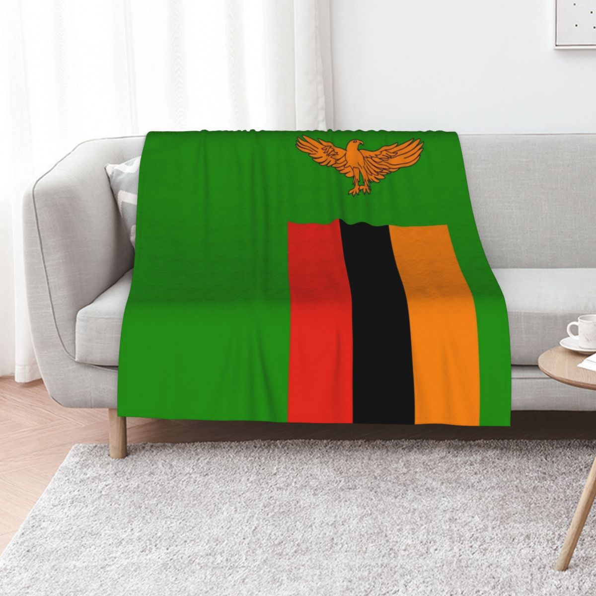Home Decor Zambia - Überwurfdecke mit Flagge von Sambia, warme