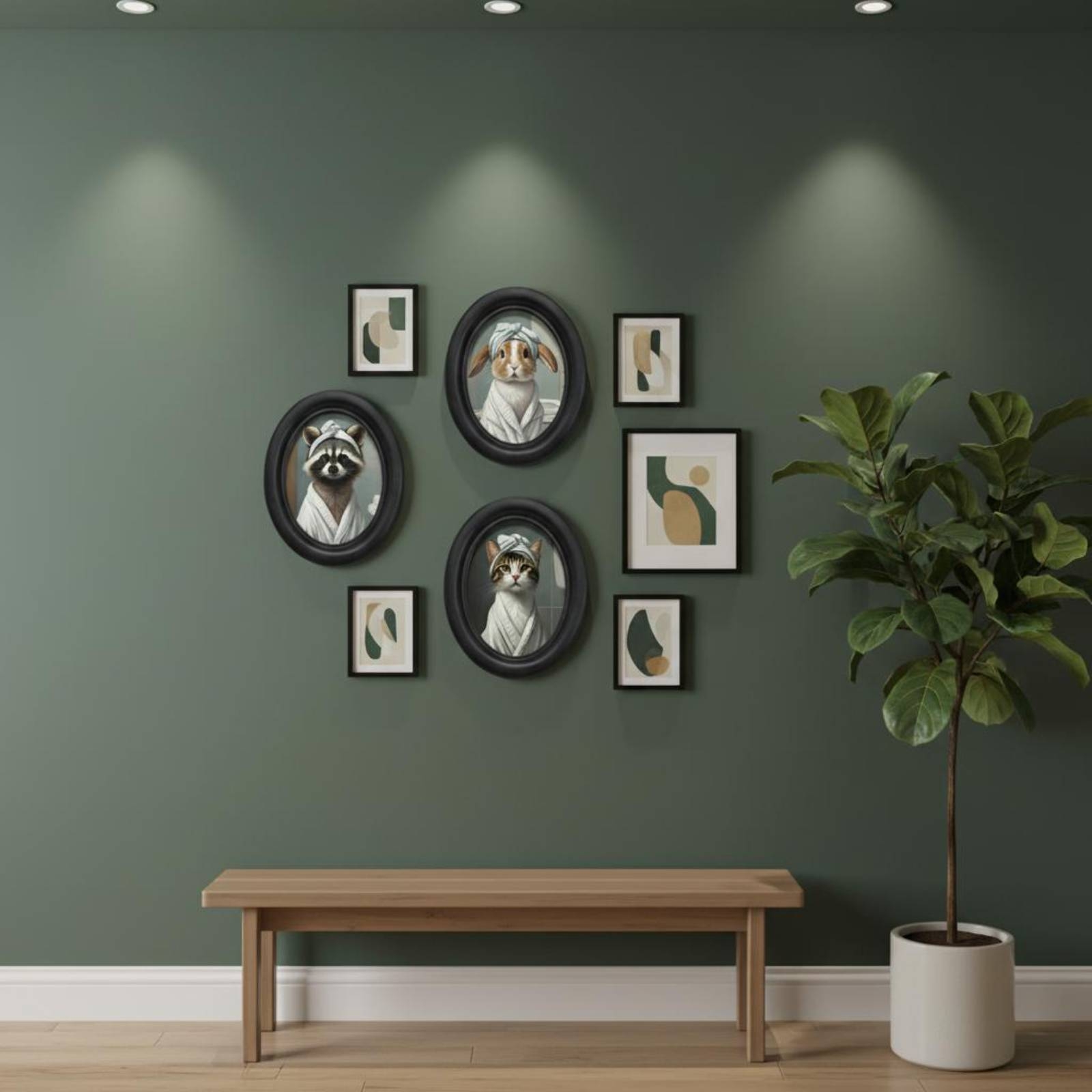Home Decor Mirror - Bademantel-Figurenrahmen, tragbarer Bilderrahmen für Kreaturen, Heimdekoration,