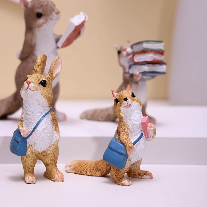 Home Decor On Sale - Niedlich lesen Tierfiguren Ratte Eichhörnchen Kaninchen