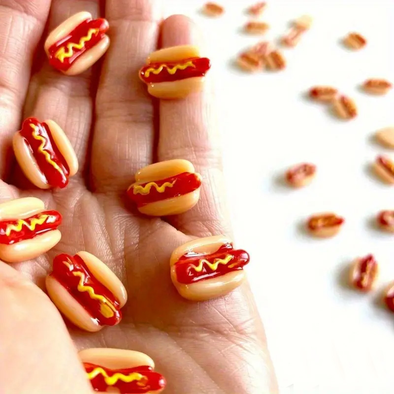 Home Decor On Sale - 10/20 Stück Mini-Hotdogs-Miniaturen aus Kunstharz, künstliche