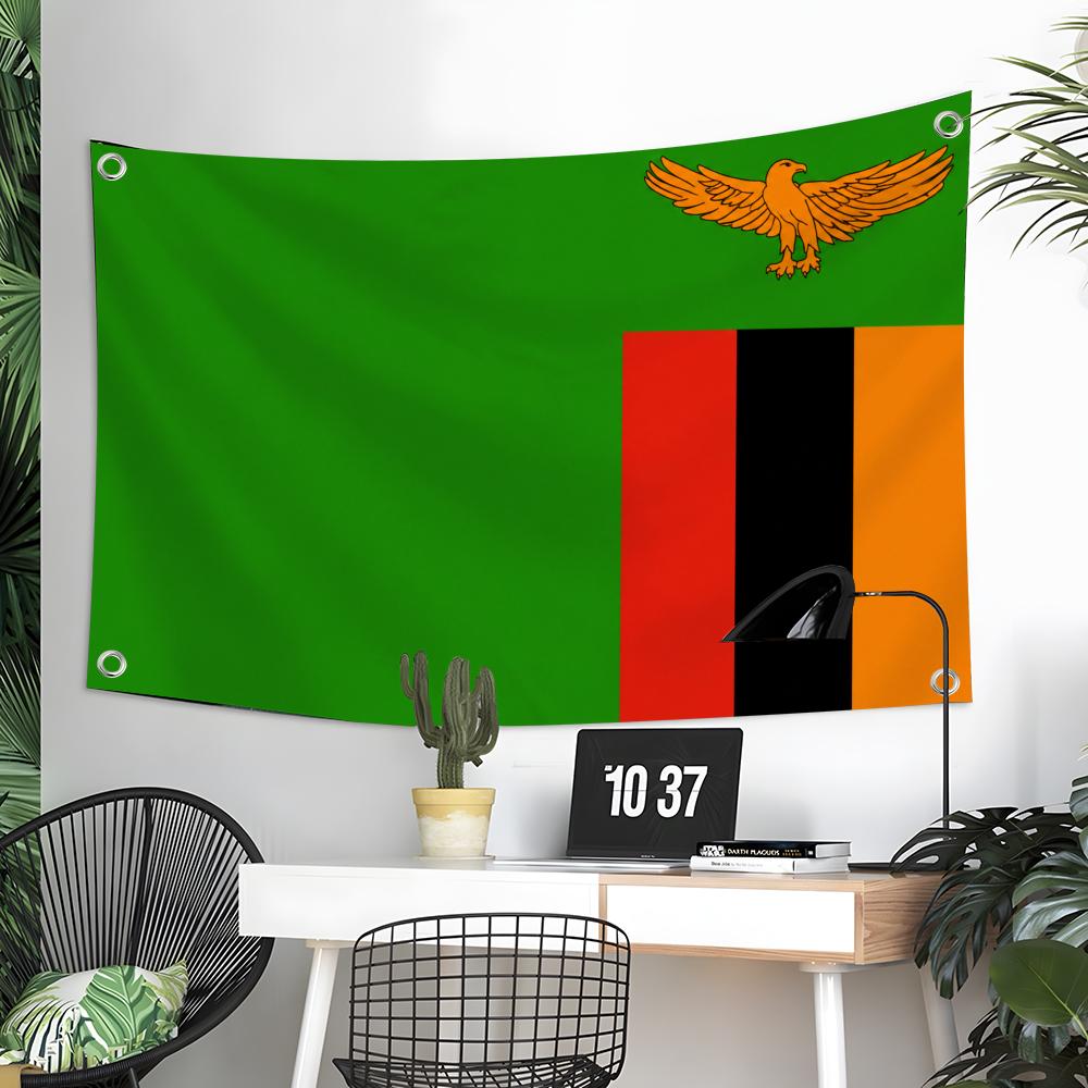 Home Decor Zambia - Sambia-Flaggen, individuelles Wandbehang-Kunstbanner für Schlafzimmer, Zuhause,