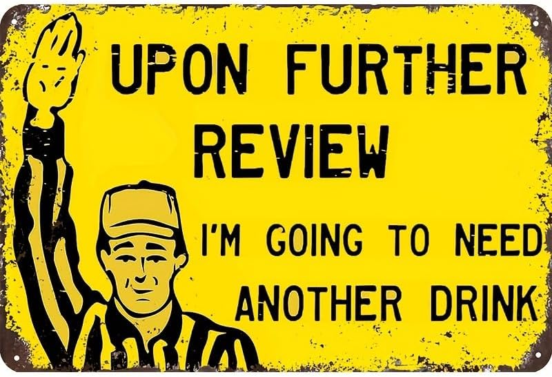 Review Home Decor - Lustiges Fußball-Schild aus Blech für Zuhause,