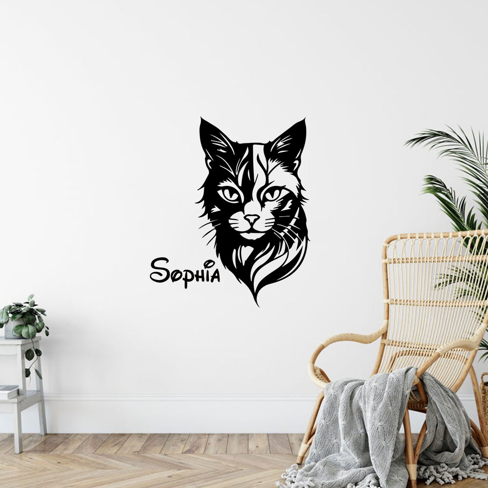 Home Decor Wall Stickers - 1 Stück niedliche Katze mit personalisiertem