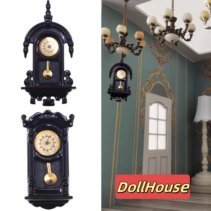 Home Decor Simulator - 1/12 Puppenhaus Vintage Simulation Wanduhr Modell