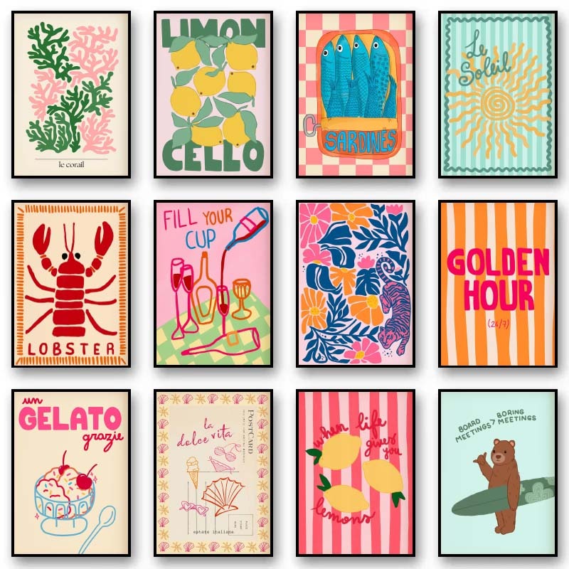 Home Decor Aesthetic Pinterest - Tropisches Preppy-Poster, Muschel, Strand, Sommer-Poster, Druck,