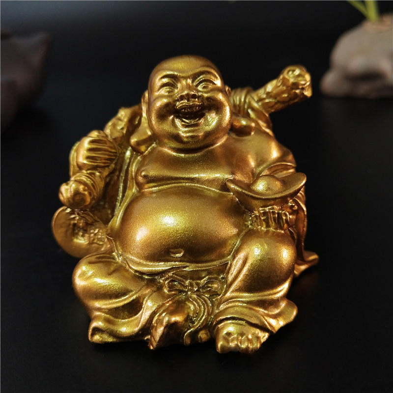 Home Decor On Sale - Goldene lachende Buddha-Statue, chinesische Feng Shui,