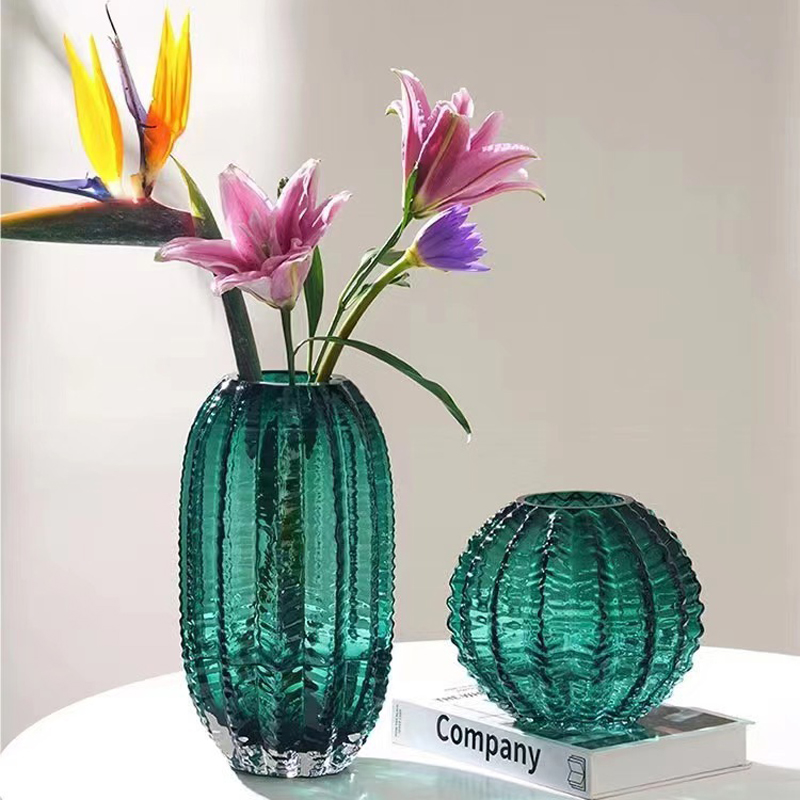 Glass Vase Nordic - Nordische Moderne Kaktus-Glasvase Luxuriöse Kreative Arrangement-Dekoration