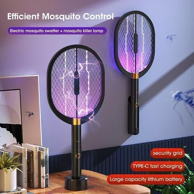 Home Decor Outside - Wiederaufladbarer 3000V Elektrischer Mückenschläger mit UV-Licht