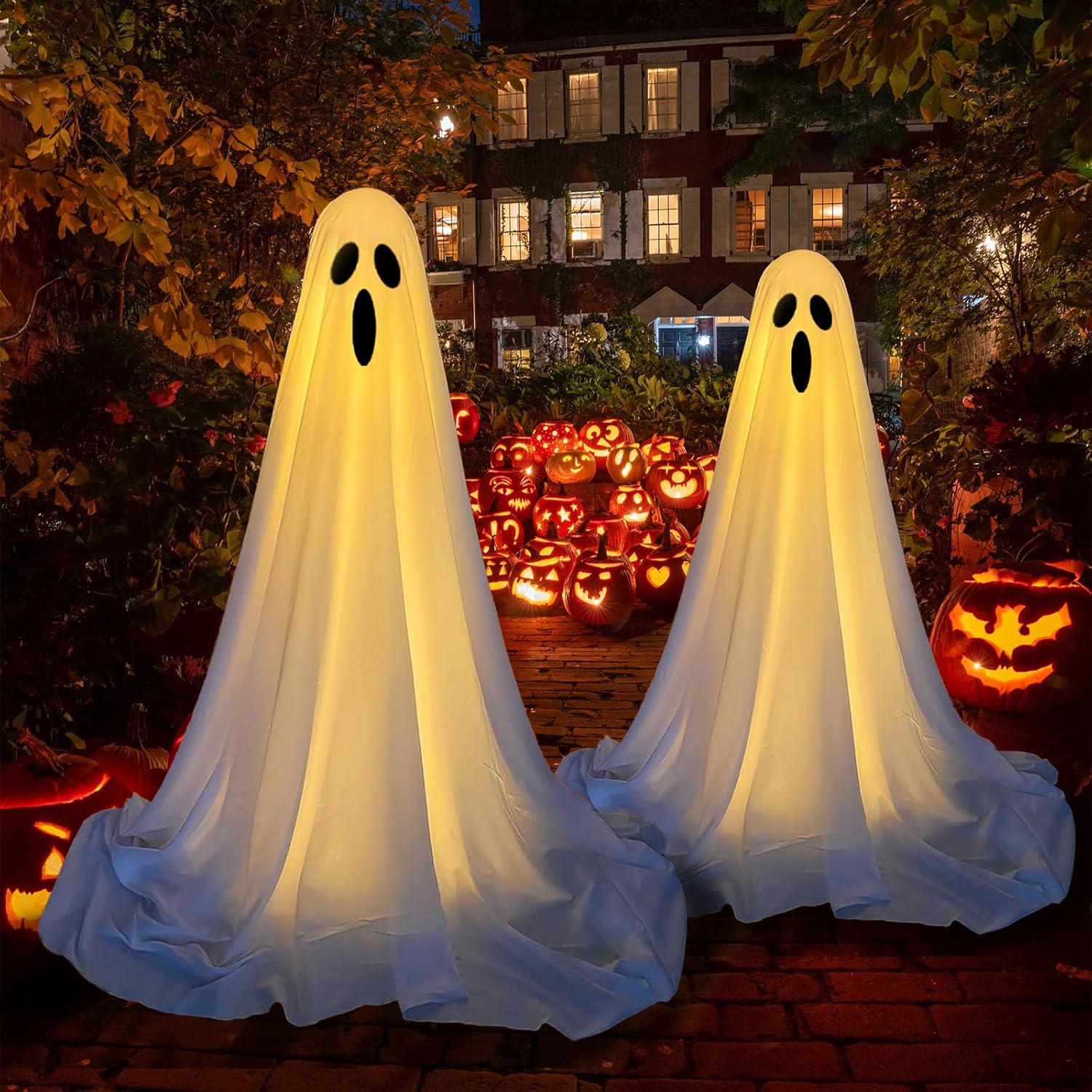Home Decor Outside - 85/165CM Leuchtender Geist Halloween-Dekoration Gruselige Outdoor-Garten-Haustür-Deko