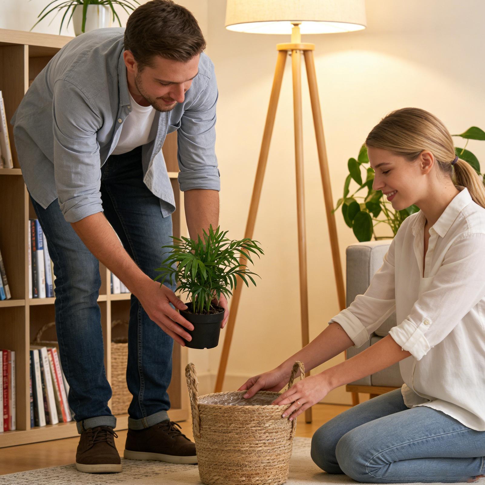 Pflanzkorb aus Stroh, Blumento – Rattan Plant Basket Bewertung und Preis