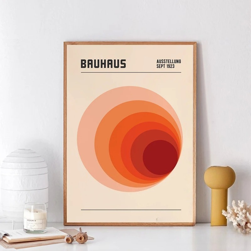 Orange Bauhaus Retro Kunstdruc – Home Decor Orange Bewertung und Preis