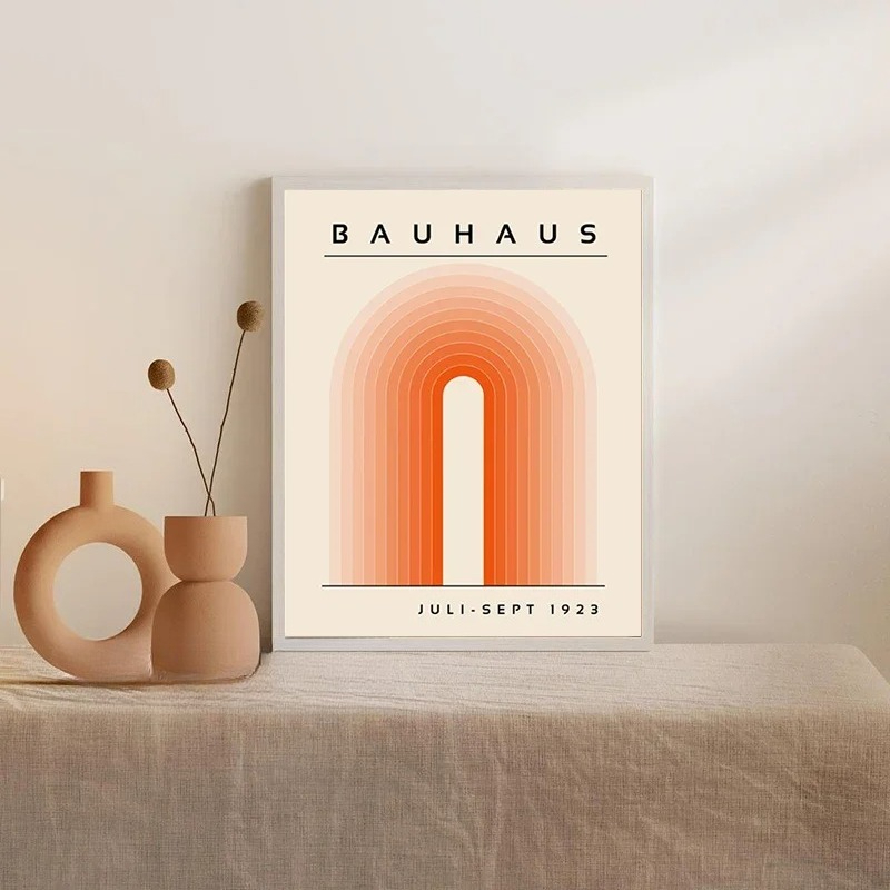 Orange Bauhaus Retro Kunstdruc – Home Decor Orange Bewertung und Preis