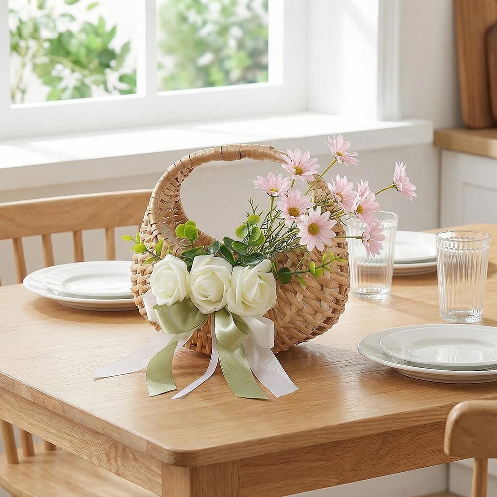 Rattan-Blumenkorb für Mädchen  – Rattan Plant Basket Bewertung und Preis