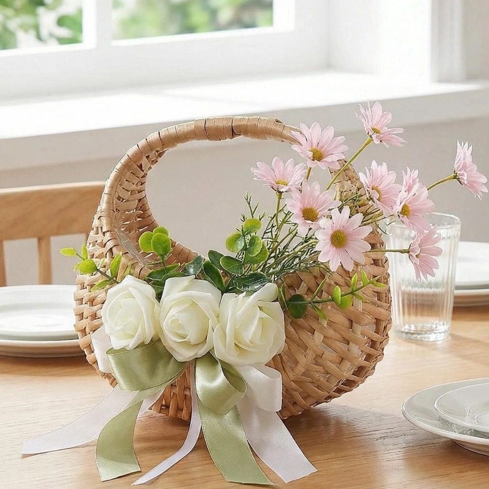 Rattan-Blumenkorb für Mädchen  – Rattan Plant Basket Bewertung und Preis