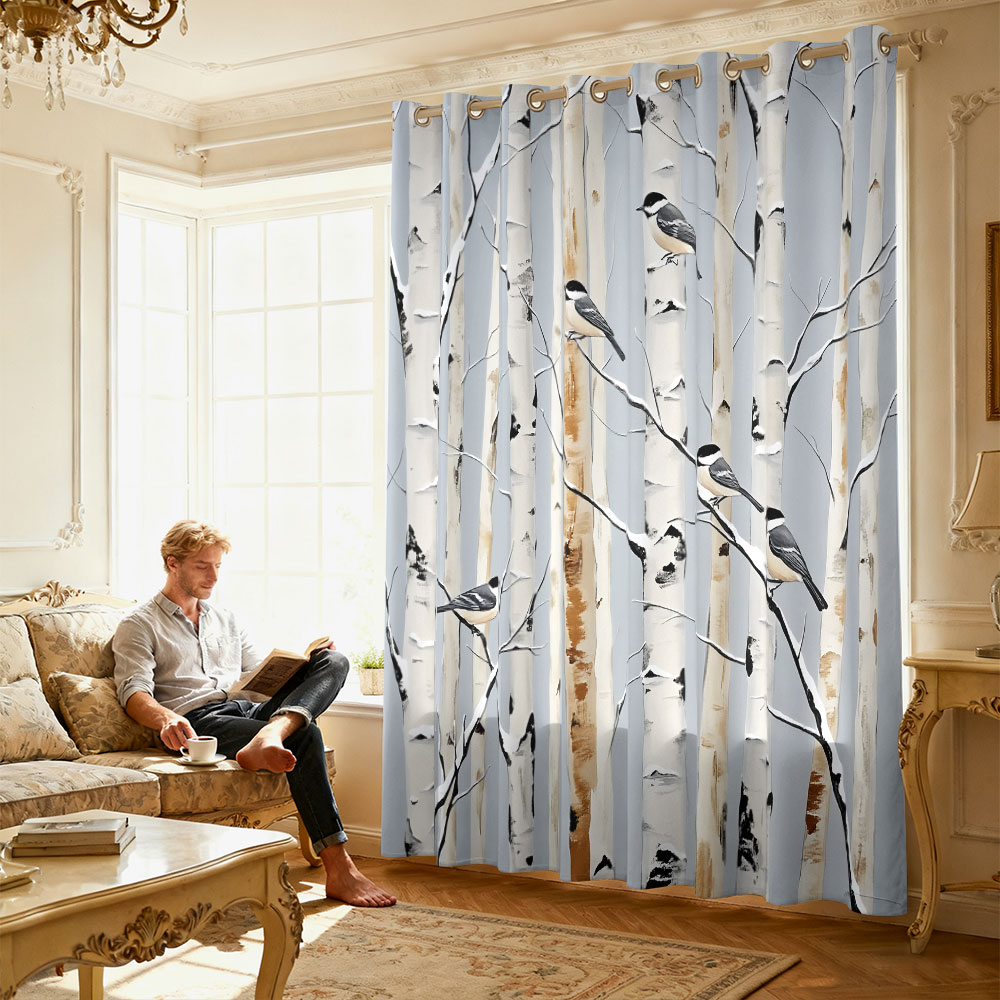 1 Stück Vorhang mit Birkenwald – Home Decor Curtains Bewertung und Preis