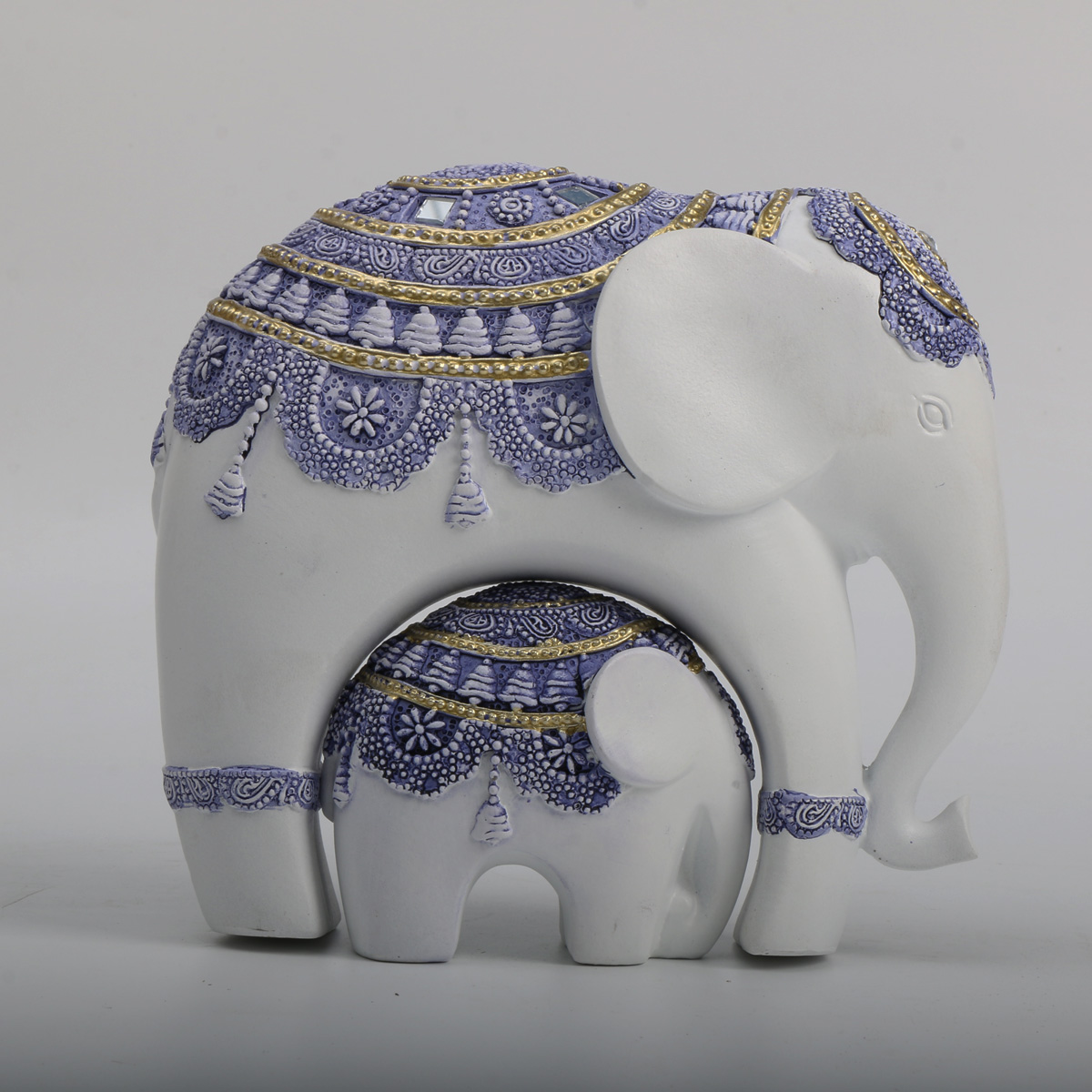 Blaue und weiße Elefanten-Skul – Home Decor On Sale Bewertung und Preis