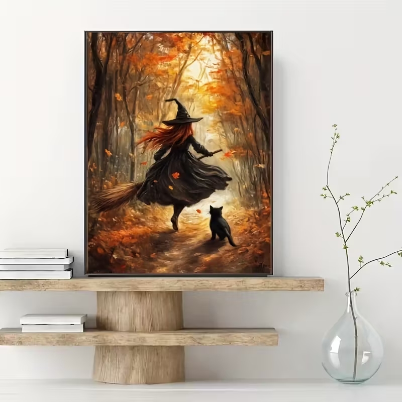 Retro Halloween Herbsthexe auf – Home Decor Aesthetic Bewertung und Preis
