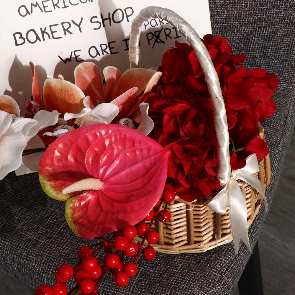 Schleifenknoten-Fotorequisiten – Rattan Plant Basket Bewertung und Preis