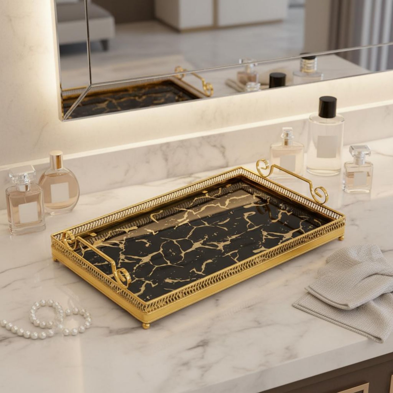 Dekoratives Spiegeltablett im  – Home Decor Mirror Bewertung und Preis