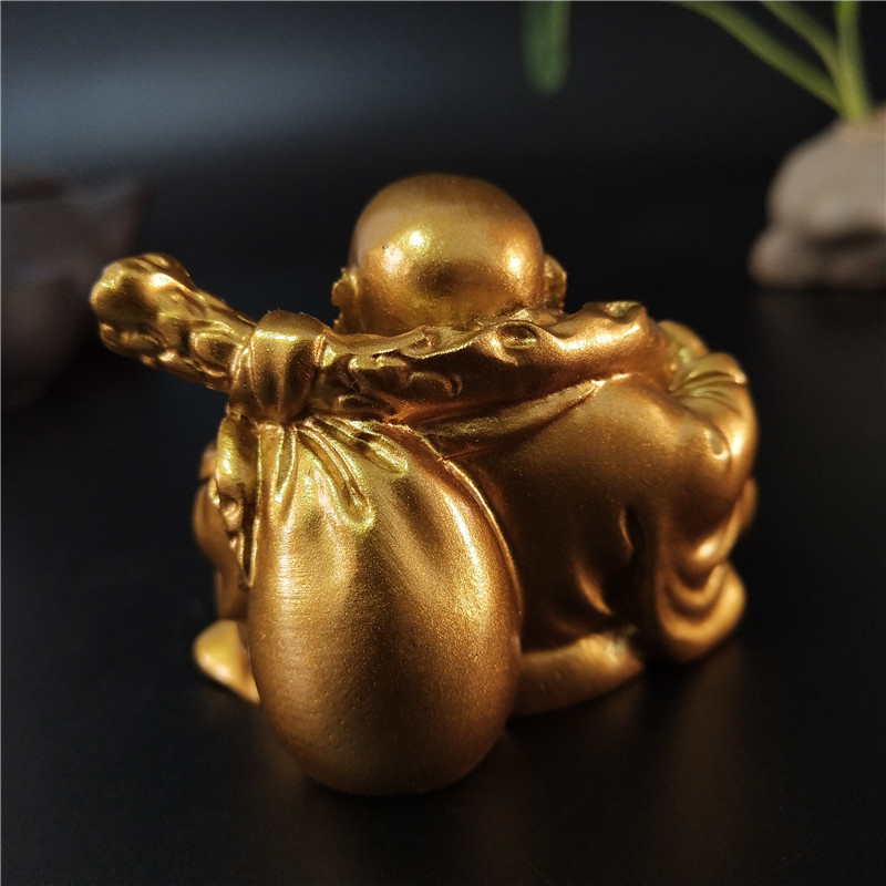 Goldene lachende Buddha-Statue – Home Decor On Sale Bewertung und Preis