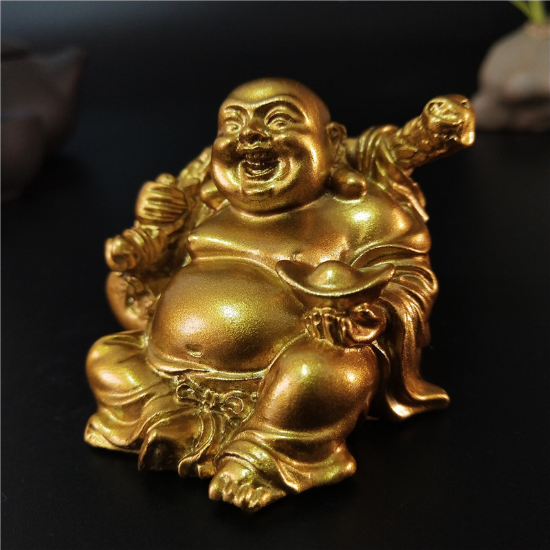 Goldene lachende Buddha-Statue – Home Decor On Sale Bewertung und Preis