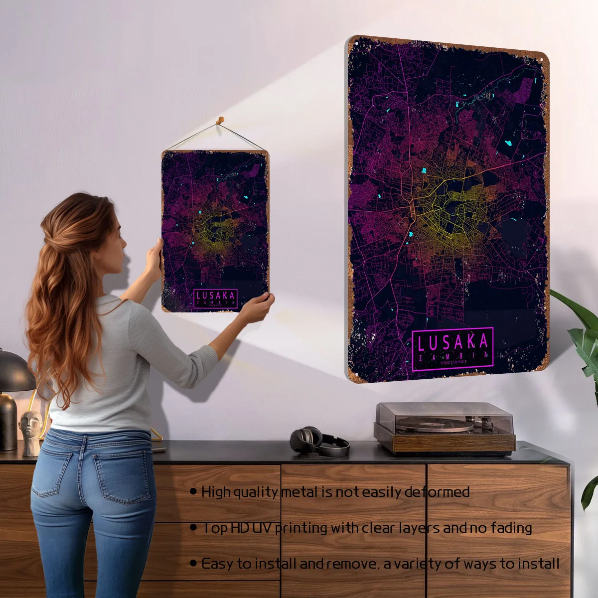 Lusaka Stadtplan Sambia Neon-P – Home Decor Zambia Bewertung und Preis