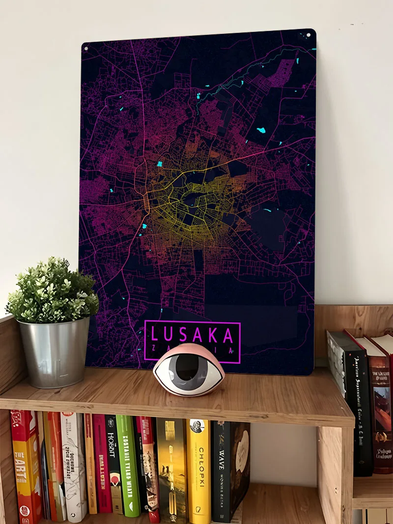 Lusaka Stadtplan Sambia Neon-P – Home Decor Zambia Bewertung und Preis