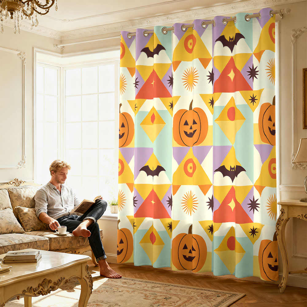 1 Stück Halloween-Kürbis-Flede – Home Decor Curtains Bewertung und Preis