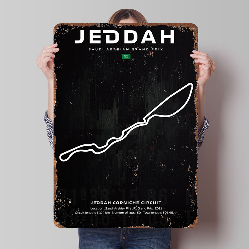Jeddah Circuit Karten-Poster,  – Home Decor Jeddah Bewertung und Preis