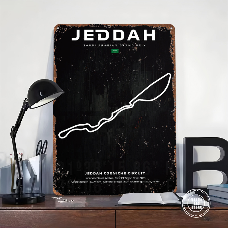 Jeddah Circuit Karten-Poster,  – Home Decor Jeddah Bewertung und Preis
