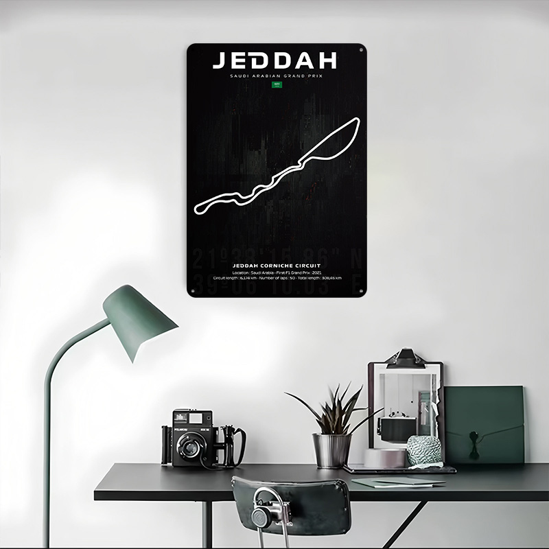 Jeddah Circuit Karten-Poster,  – Home Decor Jeddah Bewertung und Preis