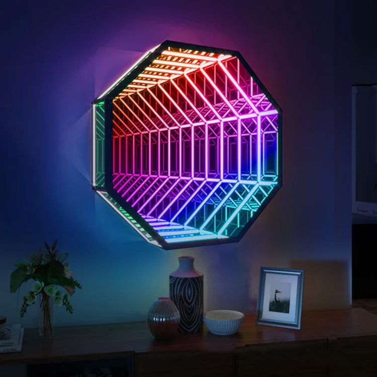 Achteckiger 3D-Infinity-Spiege – Home Decor Mirror Bewertung und Preis
